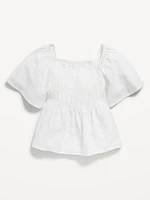 Flutter-Sleeve Smocked Top for Girls