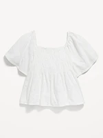 Flutter-Sleeve Smocked Top for Girls