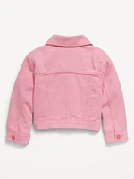 Cropped Trucker Twill Jacket for Toddler Girls