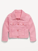 Cropped Trucker Twill Jacket for Toddler Girls