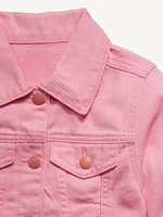 Cropped Trucker Twill Jacket for Toddler Girls