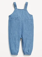 Scallop-Trim Overalls for Baby