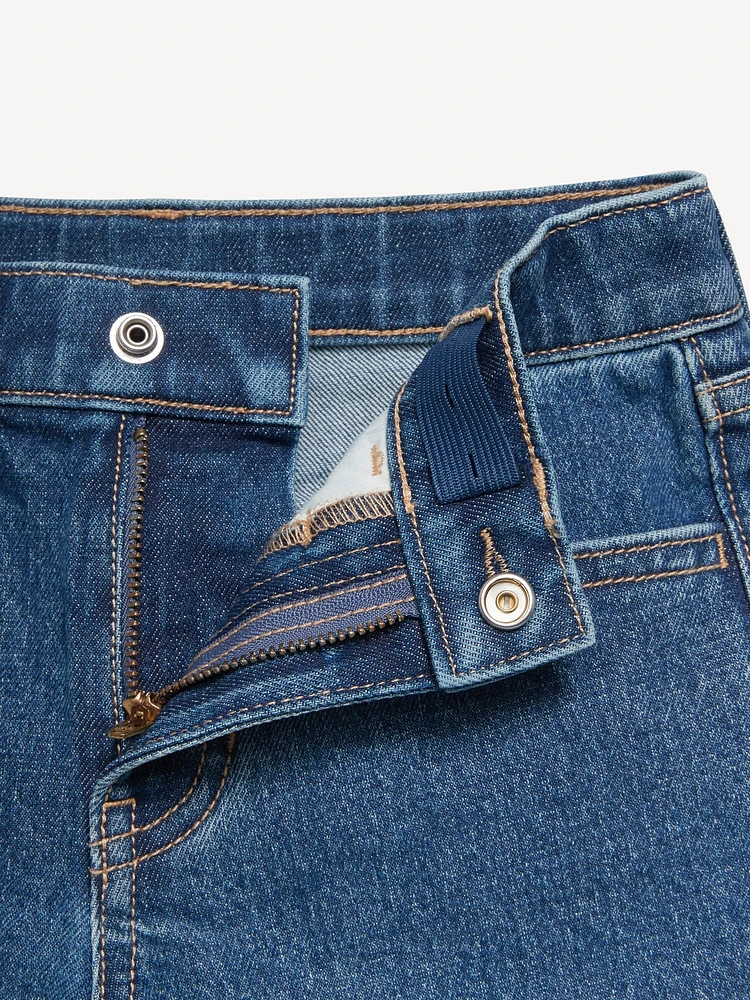High-Waisted Jean Midi Shorts for Girls