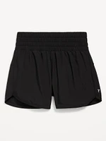 High-Waisted Dolphin-Hem Run Shorts for Girls