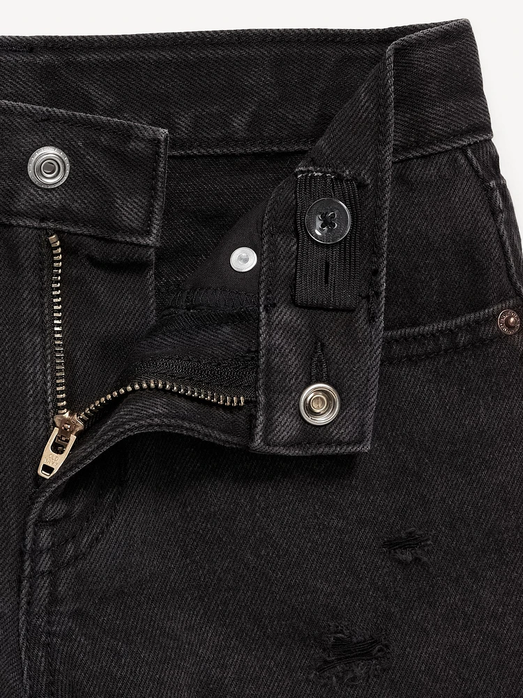 High-Waisted Frayed-Hem Jean Shorts for Girls