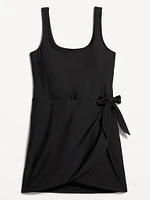 Matte Side-Tie Swim Dress