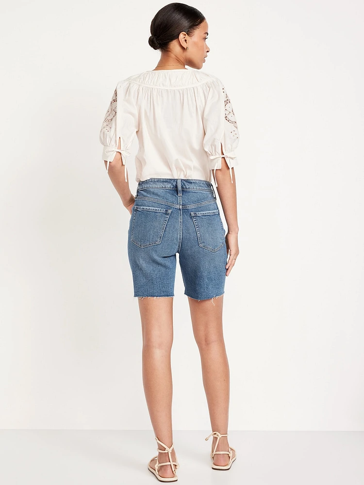High-Waisted OG Jean Cut-Off Shorts -- 7-inch inseam