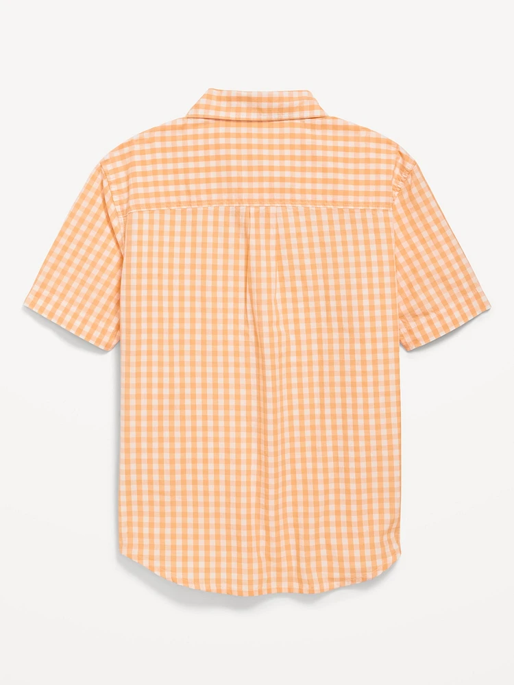 Printed Short-Sleeve Poplin Shirt for Boys