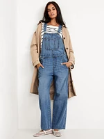 Baggy Wide-Leg Jean Overalls