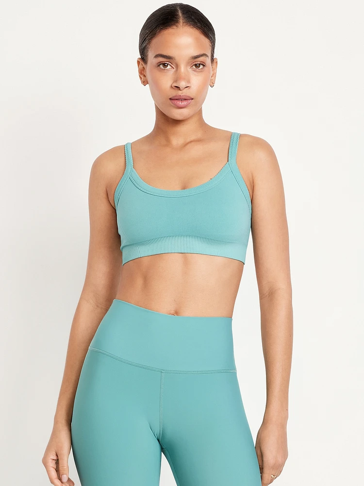 Light Support Fluid Seamless Ribbed Sports Bra