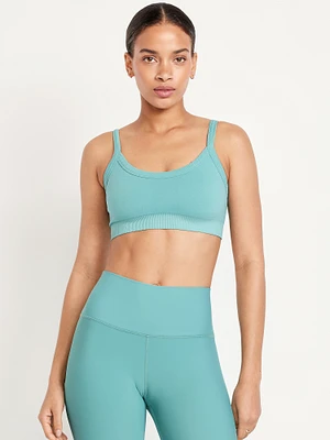 Light Support Fluid Seamless Ribbed Sports Bra