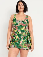 Matte Side-Tie Swim Dress