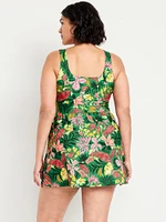 Matte Side-Tie Swim Dress