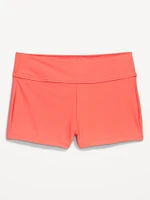 High-Waisted Matte Swim Shorts -- 2-inch inseam