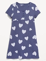 Short-Sleeve Henley Dress for Girls