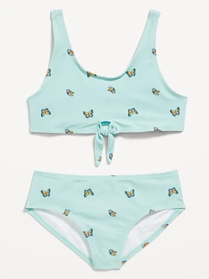 Printed Tie-Knot Bikini Swim Set for Girls