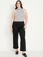 High-Waisted Weekender Pull-On Crop Wide-Leg Jeans