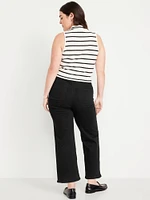 High-Waisted Weekender Pull-On Crop Wide-Leg Jeans