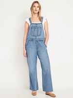 Baggy Wide-Leg Jean Overalls