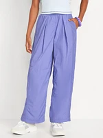 High-Waisted Crinkle Wide-Leg Pants for Girls