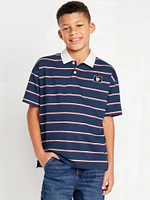 Oversized Embroidered Rugby Polo Shirt for Boys