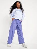 High-Waisted Crinkle Wide-Leg Pants for Girls