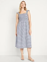 Fit & Flare Lightweight Smocked Midi Dress