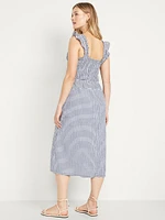 Fit & Flare Lightweight Smocked Midi Dress