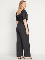 Smocked-Waist Wide-Leg Jumpsuit