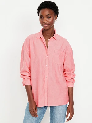 Oversized Button-Down Boyfriend Shirt