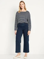 High-Waisted Weekender Pull-On Crop Wide-Leg Jeans