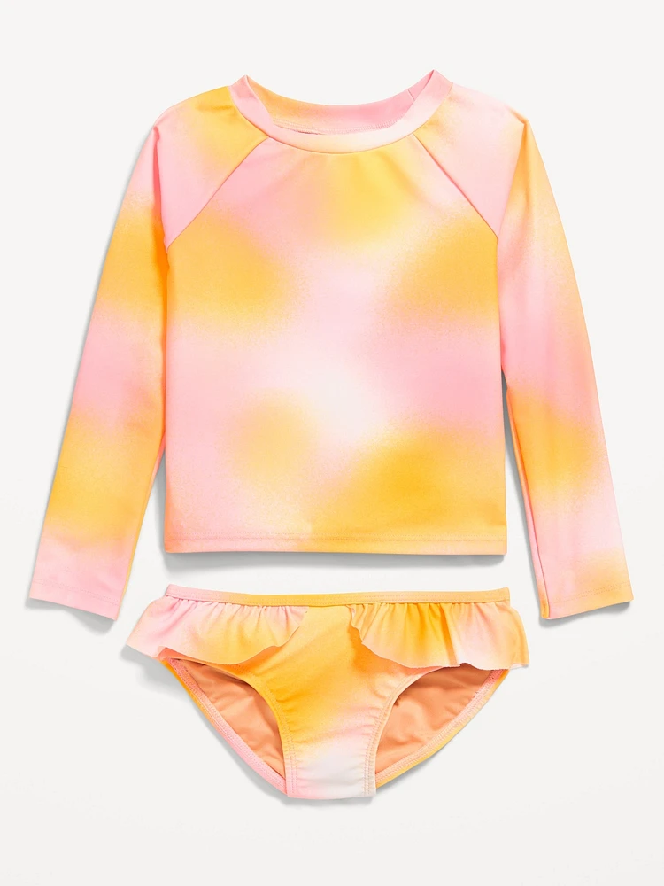 Printed Rashguard Top and Bikini Swim Set for Toddler & Baby