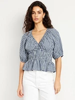 Smocked Gingham Top