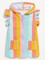 Hooded Terry Swim Cover-Up Dress for Toddler Girls