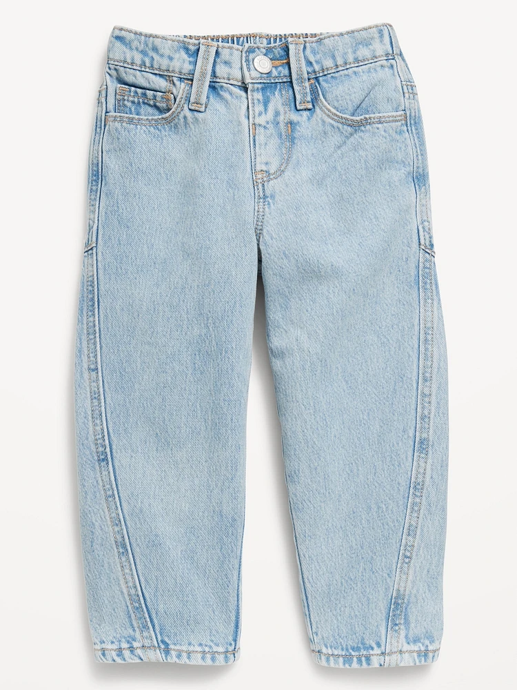 High-Waisted Barrel-Leg Jeans for Toddler Girls