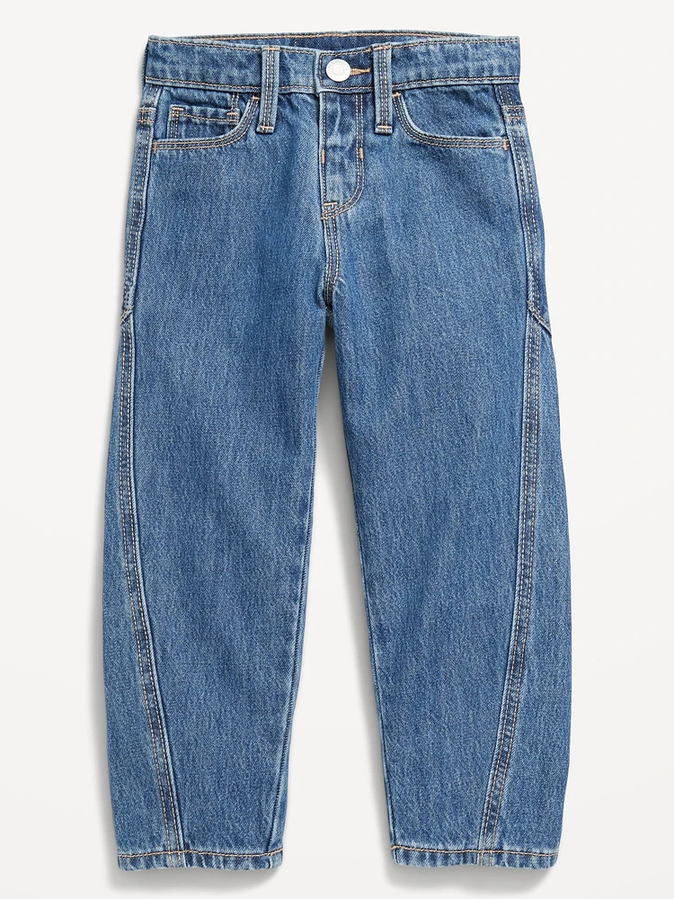 High-Waisted Barrel-Leg Jeans for Toddler Girls