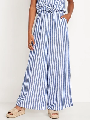 Printed High-Waisted Wide-Leg Pants for Girls