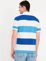 Classic Fit Striped Pique Polo