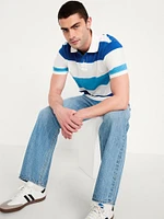 Classic Fit Striped Pique Polo