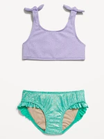 Tie-Knot Swim Top and Ruffled Bikini Set for Toddler & Baby