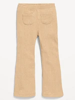 Ribbed Pocket Flare-Leg Pants for Toddler Girls