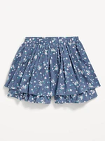 Printed High-Waisted Swing Skort for Girls