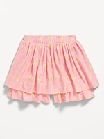 Printed High-Waisted Swing Skort for Girls