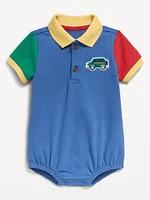 Short-Sleeve Polo One-Piece for Baby