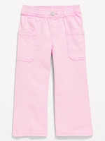 High-Waisted Baggy Wide-Leg Pull-On Pants for Toddler Girls