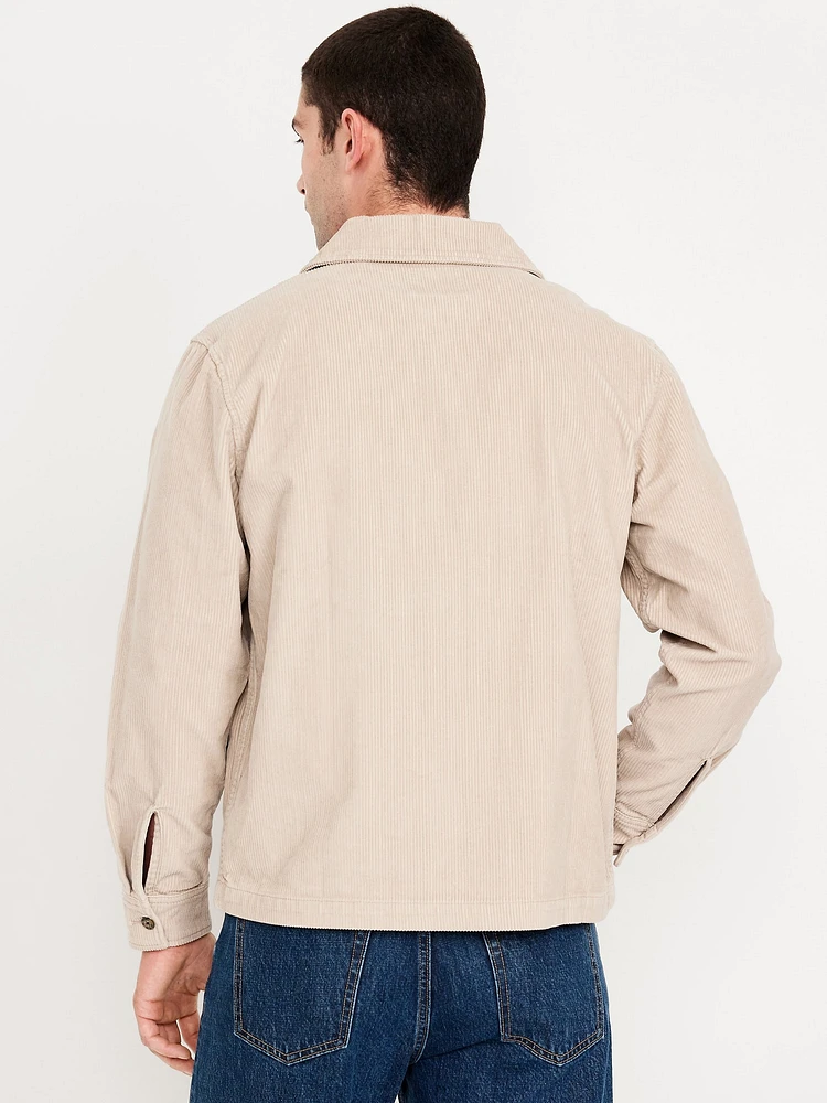 Loose Fit Corduroy Zip Shirt
