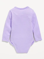 Textured Zip-Front Rashguard One-Piece Swimsuit for Baby