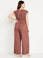 Waist-Defined Wide-Leg Jumpsuit