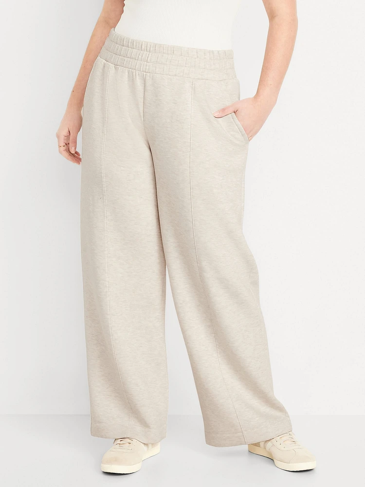 High-Waisted Bounce Fleece Wide-Leg Sweatpants