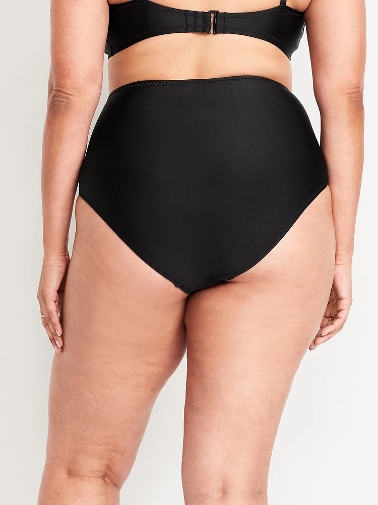 Matte High-Waisted Bikini Swim Bottoms